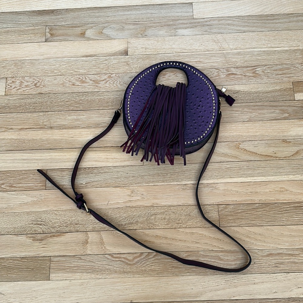 Vegan Leather Purple Fringe Purse